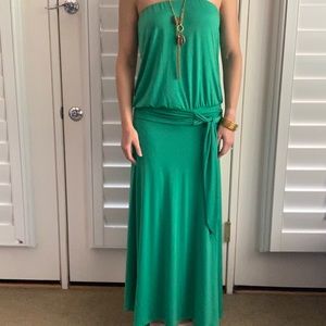 Veronica M Drop-Waist Strapless Maxi